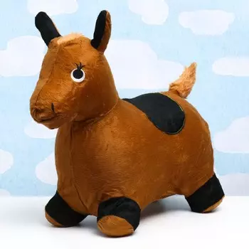 Игрушка - прыгун детская "Лошадка" резиновая надувная, 50х27см, в чехле, коричневая