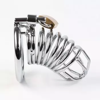 Пояс верности «Клетка целомудрия № 3» , кольца d=4; 4.5; 5 см, замок, ключ, металл