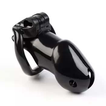 Пояс верности мужской, пластик, 63.5 см, набор колец, замок, ключ, черный