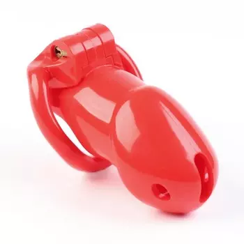 Пояс верности мужской, пластик,63.5 см, набор колец, замок, ключ, красный