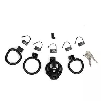 Пояс верности для мужчин софт-пластик, 9235 мм, 3 кольца, замок, черный