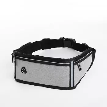 Сумка для бега, 3 отдела на молниях, серая