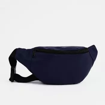 Поясная сумка на молнии, наружный карман, цвет синий