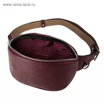 Поясная сумка, отдел на молнии, регулируемый ремень, цвет бордо