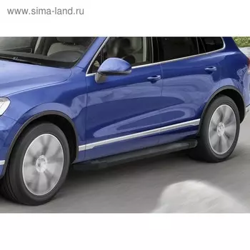 Порог-площадка "Black" RIVAL, Volkswagen Touareg 2010-2018, с крепежом, F193ALB.5801.3