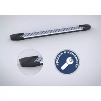 Порог-площадка "Bmw-Style" RIVAL, Geely Emgrand X7 2019-н.в., с крепежом, D173AL.1904.1