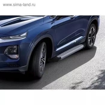 Порог-площадка "Bmw-Style" RIVAL, Hyundai Santa Fe 2018-2020, с крепежом, D180AL.2307.1