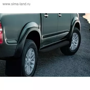 Порог-площадка "Premium-Black" RIVAL, Toyota Hilux 2005-2015, с крепежом, A193ALB.5703.1