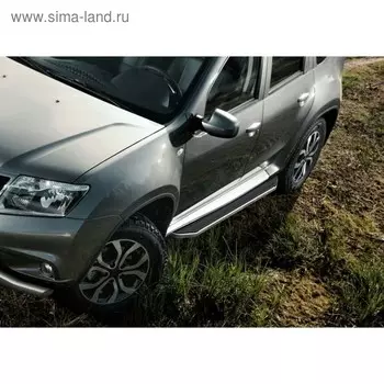 Порог-площадка "Premium" RIVAL, Renault Duster, Nissan Terrano 2011-н.в., с крепежом, A173ALP.4701.3