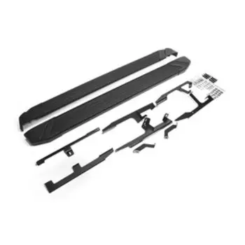 Пороги на автомобиль "Black" Rival для Audi Q7 II 2015-2020 2020-н.в., 193 см, 2 шт., алюминий, F193ALB.0304.1