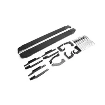 Пороги на автомобиль "Black" Rival для Volkswagen Touareg II рестайлинг (R-Line) 2014-2018, 193 см, 2 шт., алюминий, F193ALB.5801.4