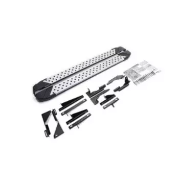 Пороги на автомобиль "Bmw-Style круг" Rival для Nissan Pathfinder R52 2014-2017, 193 см, 2 шт., алюминий, D193AL.4107.1