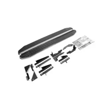 Пороги на автомобиль "Premium" Rival для Nissan Pathfinder R52 2014-2017, 193 см, 2 шт., алюминий, A193ALP.4107.1