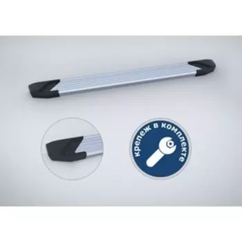 Пороги на автомобиль "Silver" Rival для Haval H6 2014-2020, 173 см, 2 шт., алюминий, F173AL.9402.1