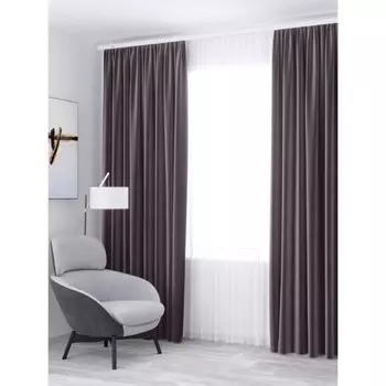 Портьера Decofest «Дюна», размер 200х270 см, блэкаут бархат, цвет серый