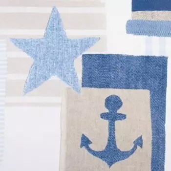 Портьера Этель «Морской стиль» , цвет синий, 170х260 см, блэкаут, 100% полиэстер