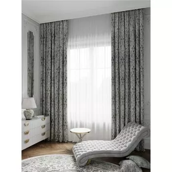 Портьера «Лион», размер 200х270 см, жаккард, цвет оливковый