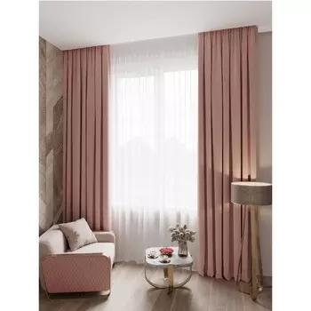 Портьера «Марсель», размер 200х270 см, велюр, цвет пыльная роза