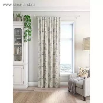 Портьерная штора «Лён», размер 200x260 см белый