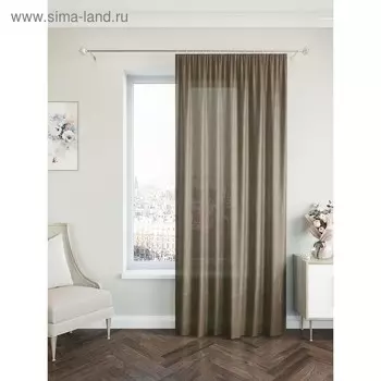 Портьерная штора, размер 200 х 260 см, коричневый, жаккард