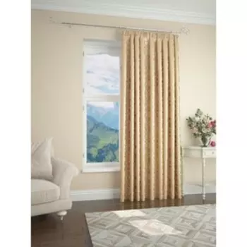 Портьерная штора, размер 210 х 260 см, желтый, жаккард