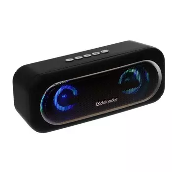 Портативная колонка Defender G44, 10 Вт, microSD, AUX, USB, FM, подсветка, 1200 мАч, черная