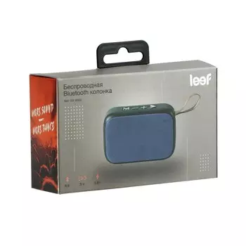 Портативная колонка LEEF MW-SW-B005, 3 Вт, BT 5.0, microSD, USB, FM, 300 мАч, синяя
