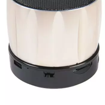 Портативная колонка LuazON Hi-Tech09, 3 Вт, 300 мАч, microSD, USB, корпус металл, золотистая