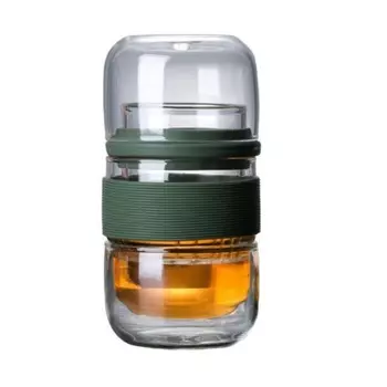 Портативный чайный сервиз в чехле ДЖЕКИЧАЙ, на 2 персоны, ёмкость 180 мл, пиалы 120 мл, стекло