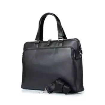 Портфель, отдел на молнии, цвет черный 39,5х28,5х6см