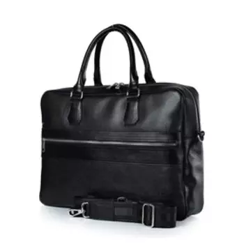 Портфель, отдел на молнии, цвет черный 39,5х28х8,5см