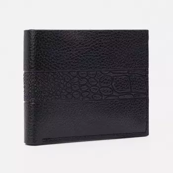 Портмоне без застёжки, для купюр, для карт, цвет чёрный