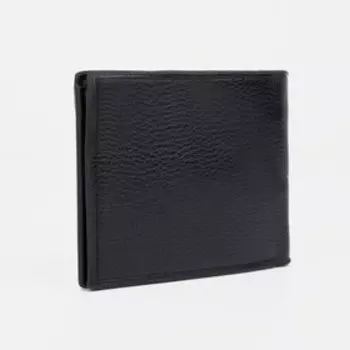 Портмоне мужское TEXTURA, отдел для карт, купюр, монет, цвет чёрный