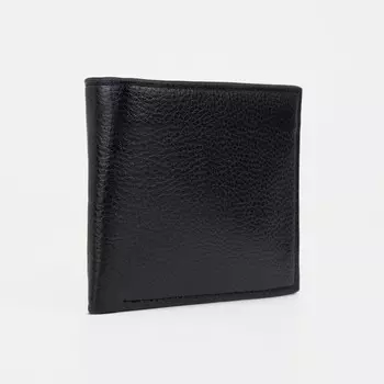 Портмоне мужское TEXTURA, отдел для карт, купюр, монет, цвет чёрный