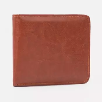 Портмоне мужское без застёжки, для купюр, для карт, цвет коричневый