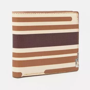 Портмоне мужское без застёжки, отдел для купюр, для карт, для монет, цвет бежевый/коричневый