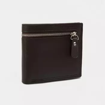 Портмоне без застёжки, для купюр, для карт, для монет, цвет коричневый