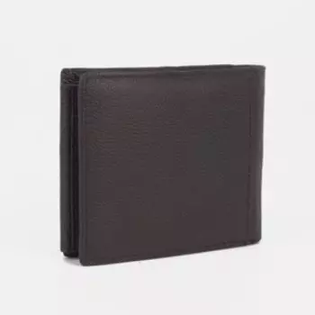 Портмоне без застёжки, для купюр, для карт, для монет, цвет коричневый