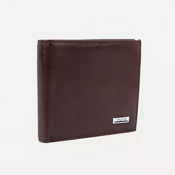 Портмоне без застёжки, для купюр, для карт, для монет, цвет коричневый