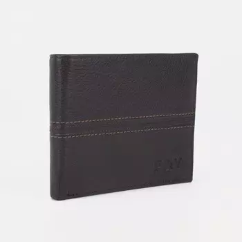 Портмоне без застёжки, для купюр, для карт, для монет, цвет коричневый