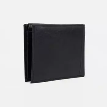 Портмоне без застёжки, для купюр, для карт, для монет, цвет чёрный