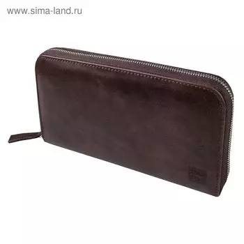 Портмоне-клатч, цвет коричневый