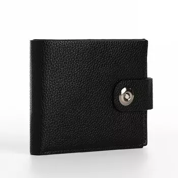 Портмоне мужское на магните, отдел для купюр, карт, монет, цвет чёрный