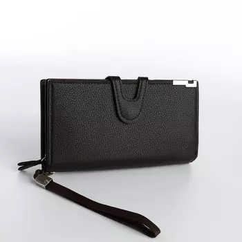 Портмоне мужское на магните, отделение для сим-карт, цвет коричневый