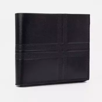 Портмоне мужское без застежки, отдел для купюр, для карт, цвет чёрный