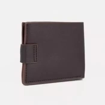 Портмоне на магните, для купюр, для карт, для монет, цвет коричневый