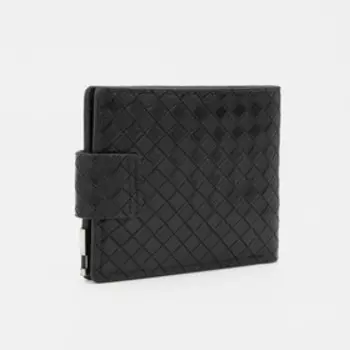 Портмоне на кнопке, для купюр, для карт, цвет чёрный