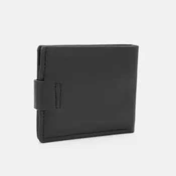 Портмоне на кнопке, для купюр, для карт, цвет чёрный