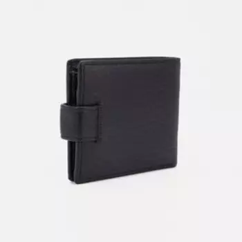 Портмоне на кнопке, для купюр, для карт, для монет, цвет чёрный
