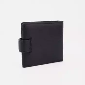 Портмоне на кнопке, для купюр, для карт, для монет, цвет чёрный